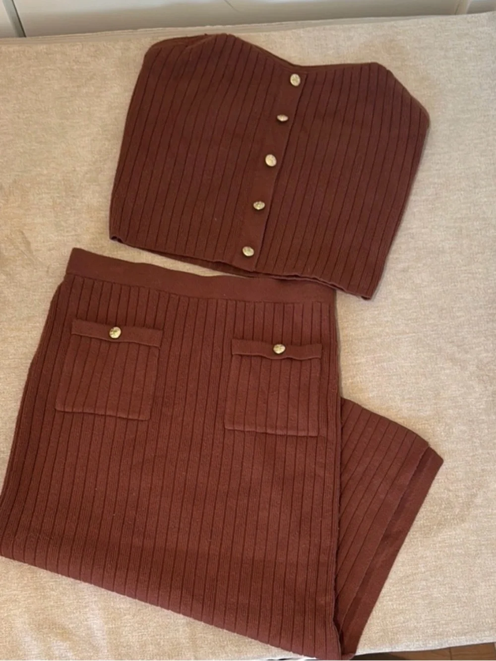 Christian Lacroix Rust Brown
Ribbed Knit Two-Piece - Picture 1 of 5
